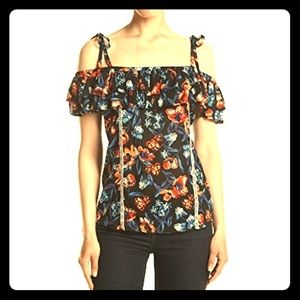 RePosh Ruffled Off Shoulder Floral Top Size L